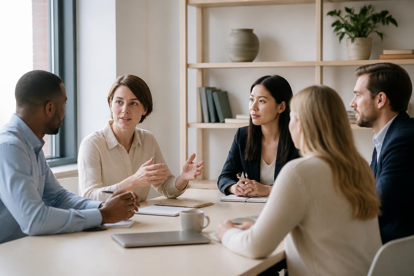 Time corporativo em reunião de trabalho